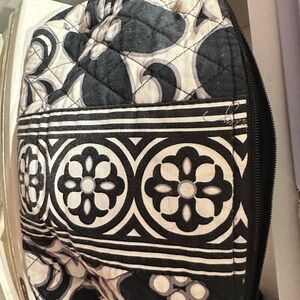 Elegant Black and White Patterned Cosmetic Bag